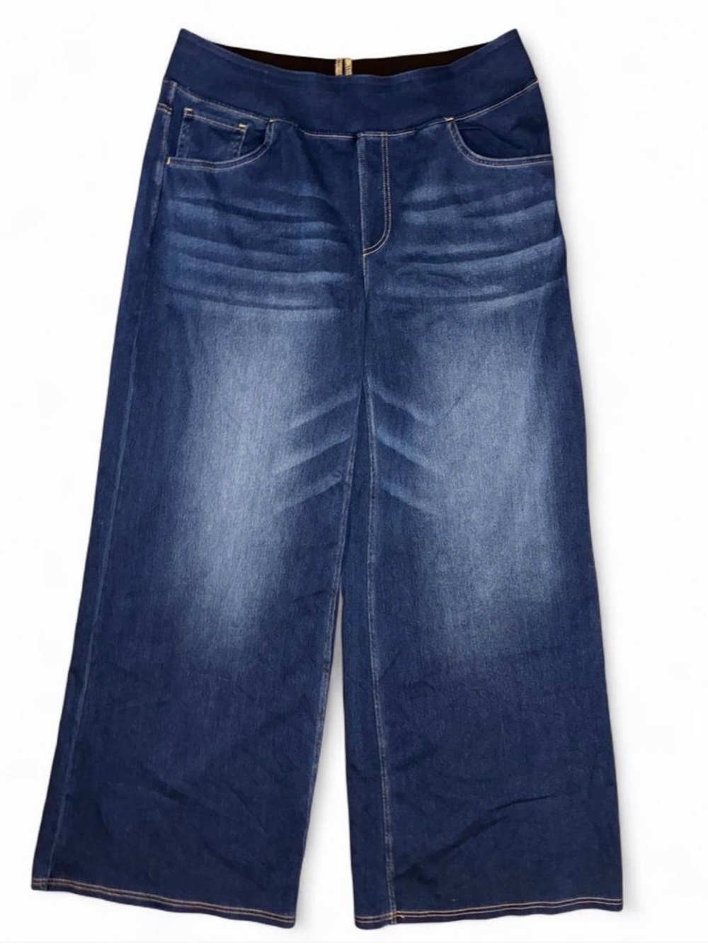 HALARA Wide-Leg Denim Jumpsuit Pants in Dark Blue